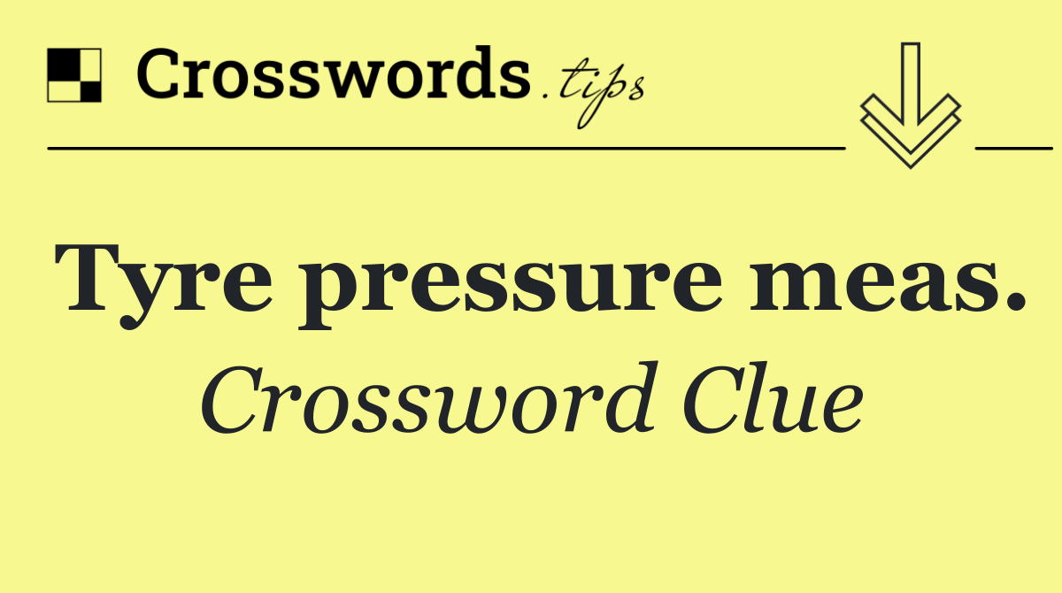 Tyre pressure meas.