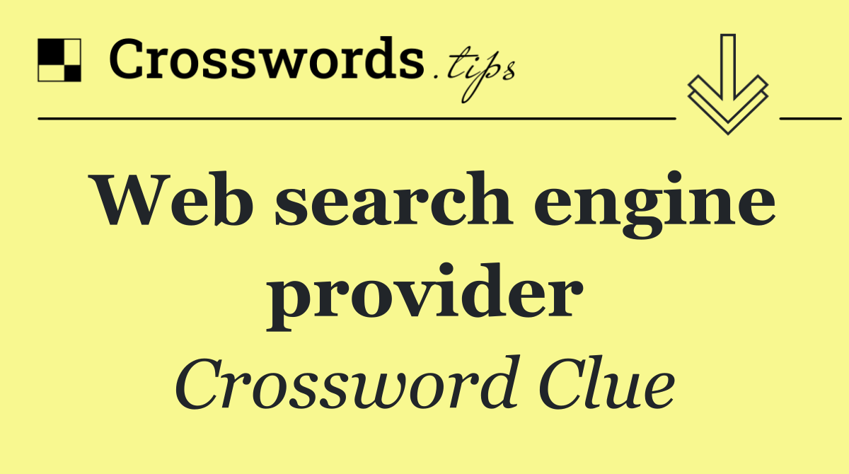 Web search engine provider