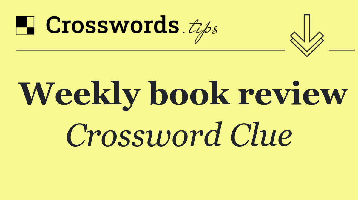 Weekly book review