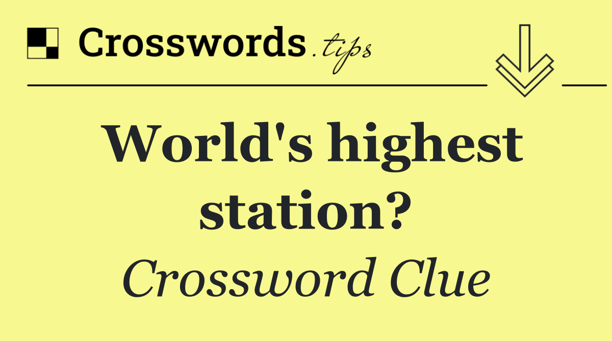 World's highest station?