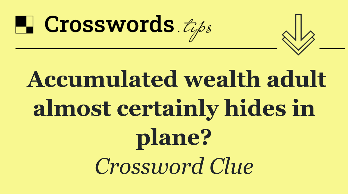 Accumulated wealth adult almost certainly hides in plane?