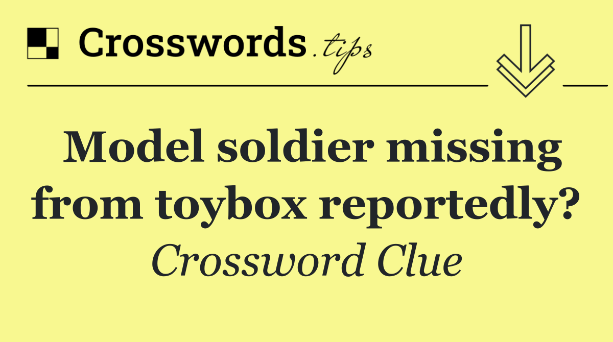 Model soldier missing from toybox reportedly?