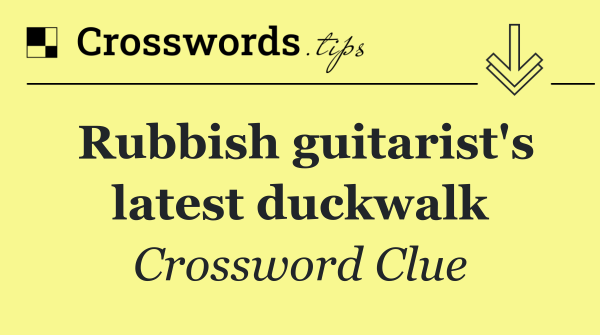 Rubbish guitarist's latest duckwalk