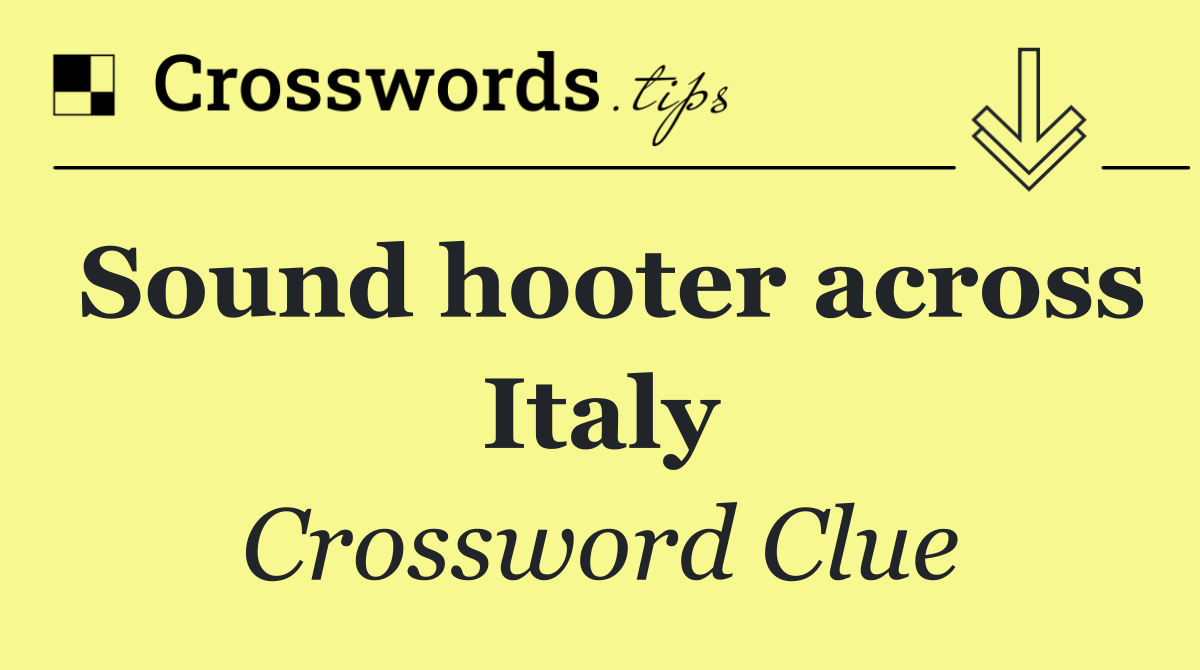 Sound hooter across Italy