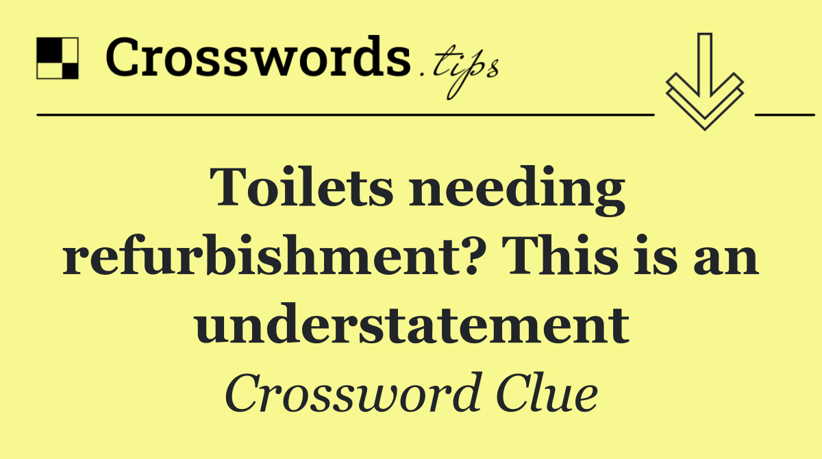 Toilets needing refurbishment? This is an understatement