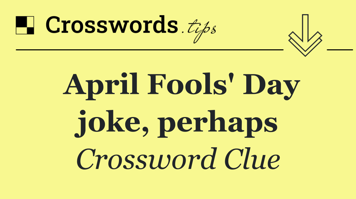 April Fools' Day joke, perhaps