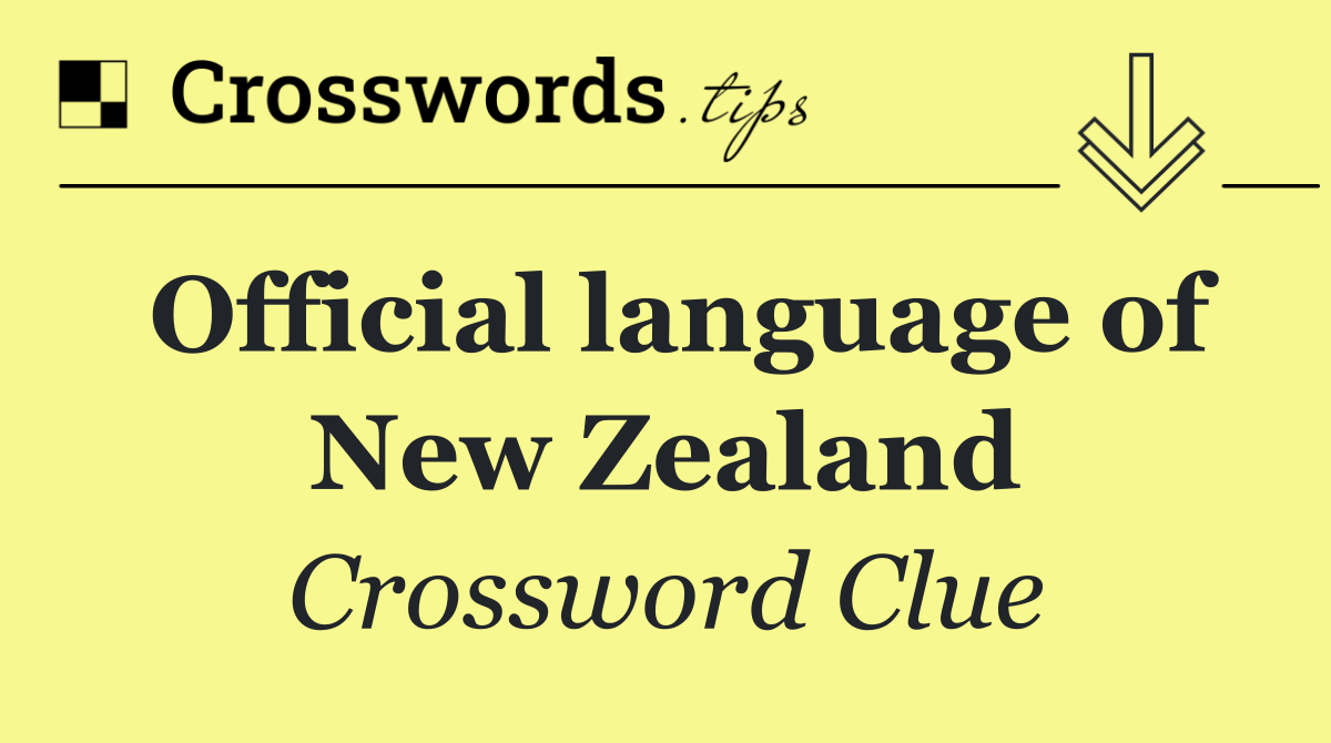 Official language of New Zealand