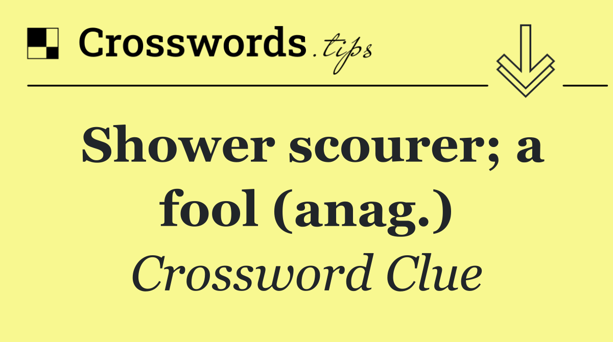 Shower scourer; a fool (anag.)