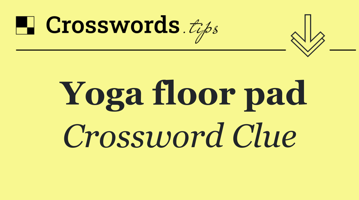 Yoga floor pad