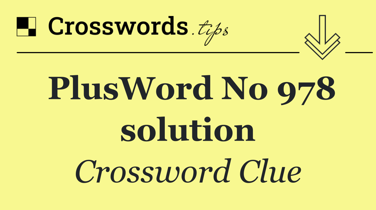 PlusWord No 978 solution