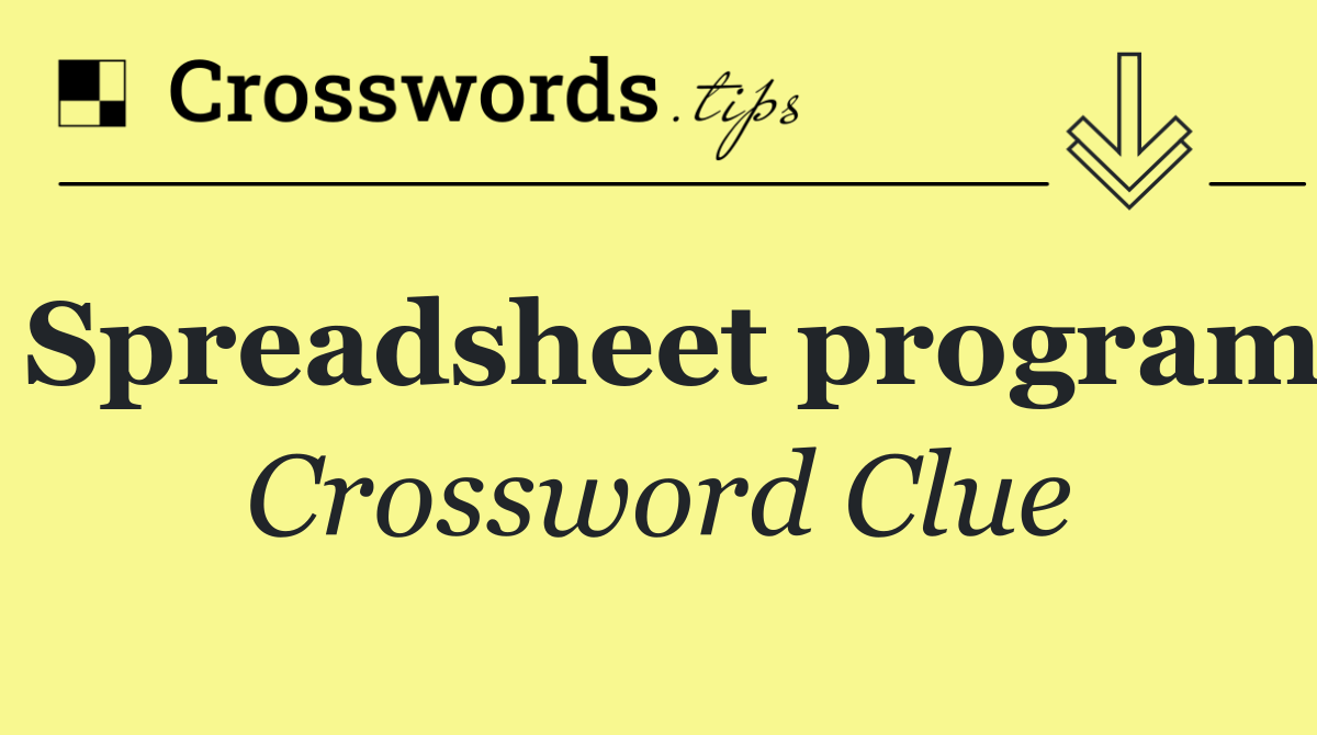 Spreadsheet program