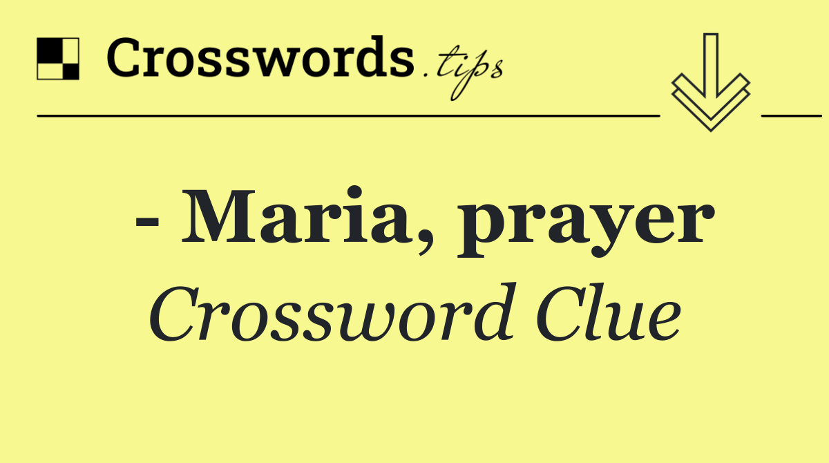   Maria, prayer