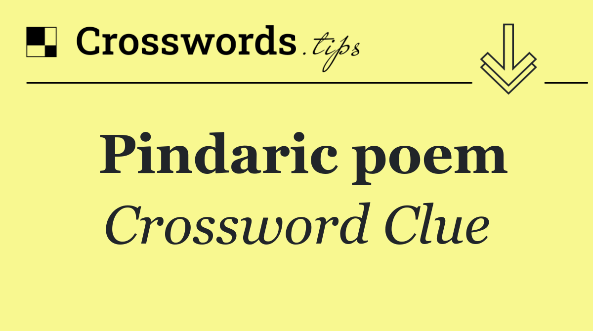 Pindaric poem