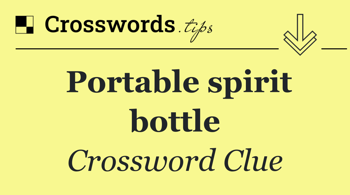 Portable spirit bottle