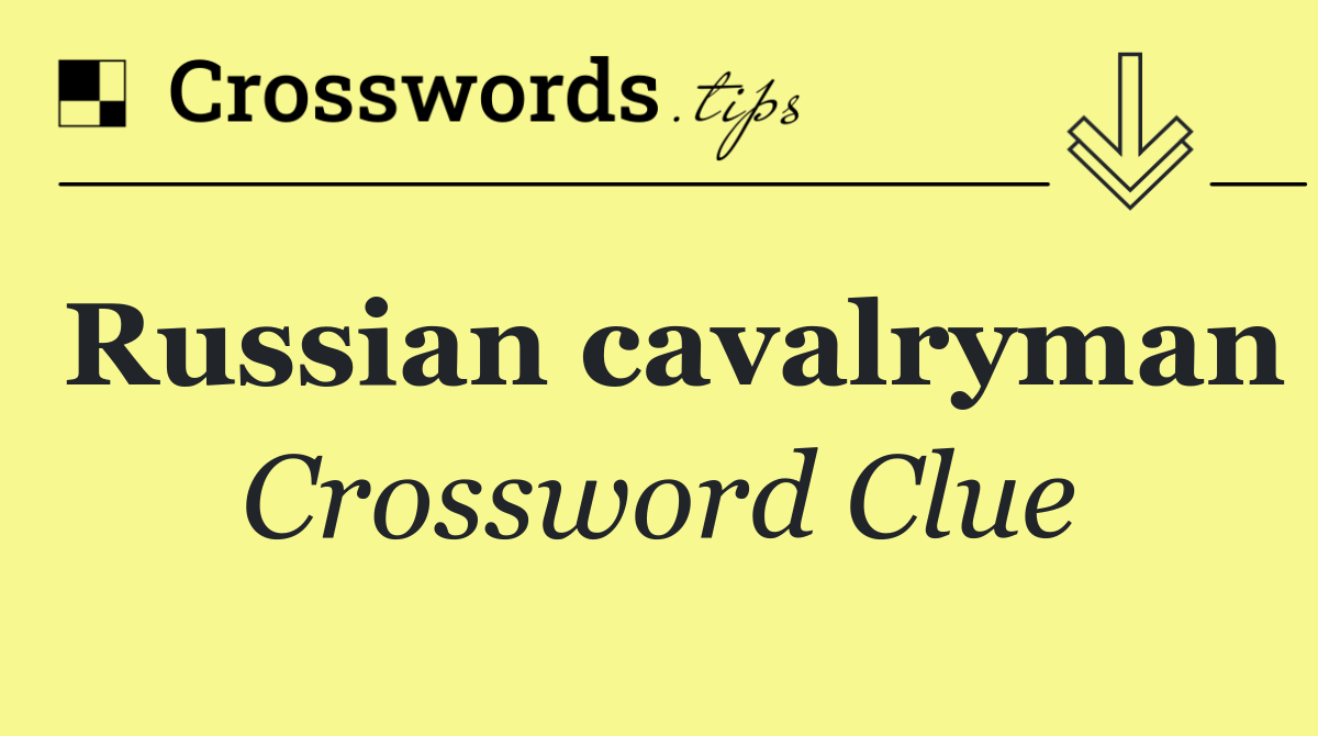 Russian cavalryman