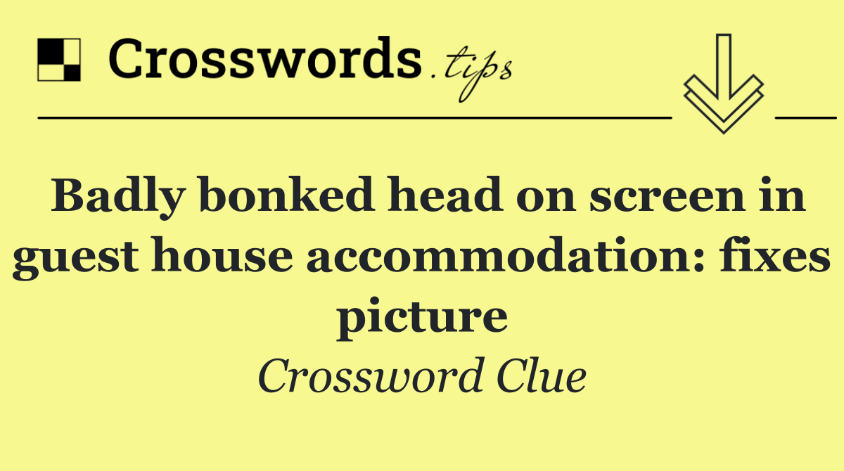 Badly bonked head on screen in guest house accommodation: fixes picture