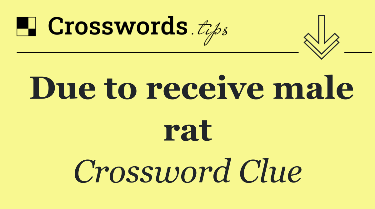 Due to receive male rat