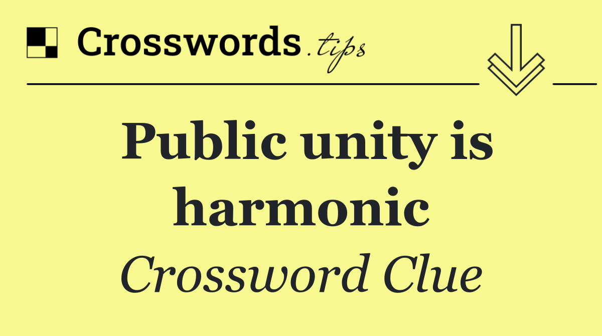 Public unity is harmonic