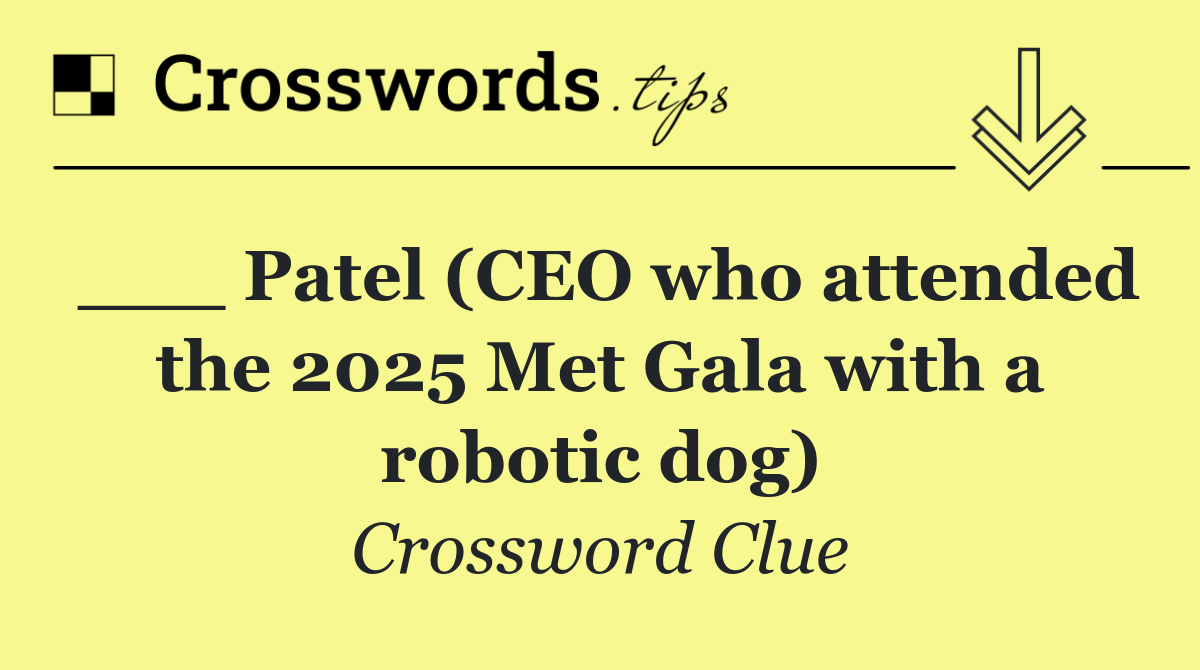 ___ Patel (CEO who attended the 2025 Met Gala with a robotic dog)