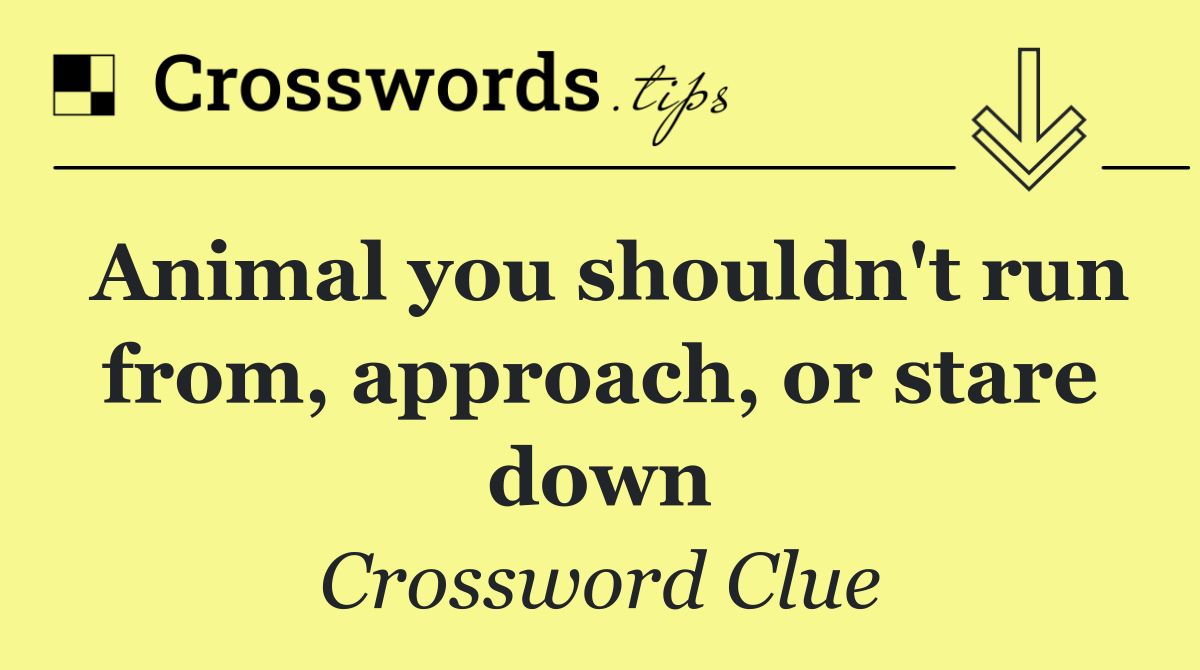 Animal you shouldn't run from, approach, or stare down