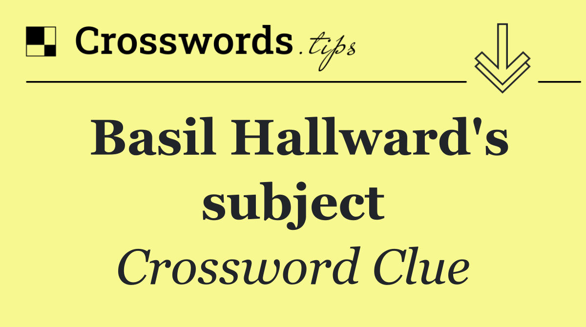 Basil Hallward's subject