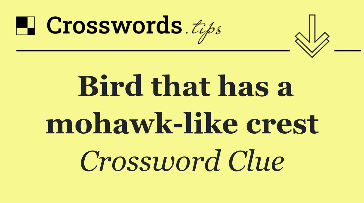 Bird that has a mohawk like crest