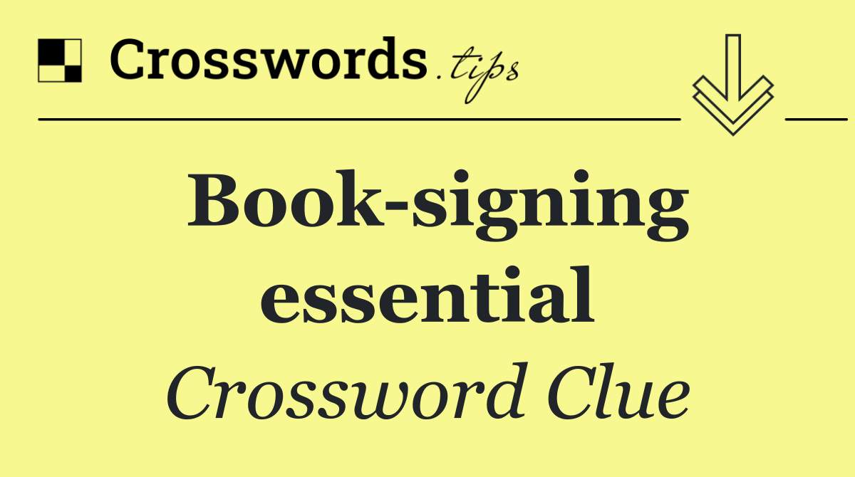 Book signing essential
