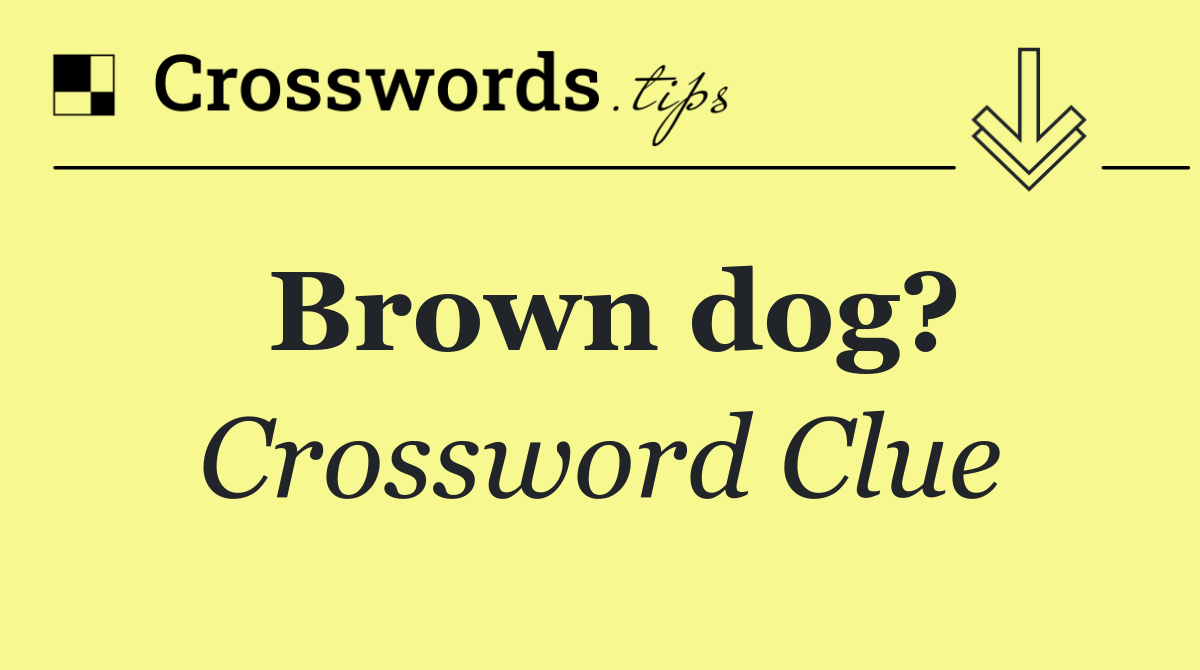 Brown dog?