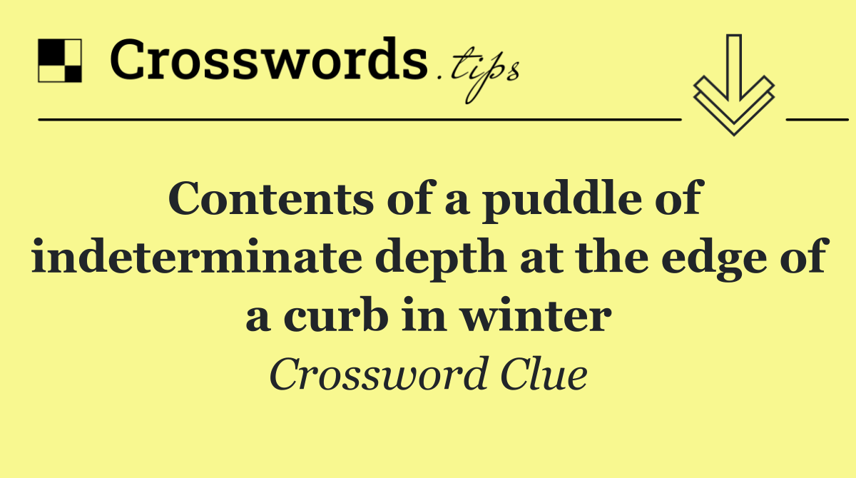 Contents of a puddle of indeterminate depth at the edge of a curb in winter