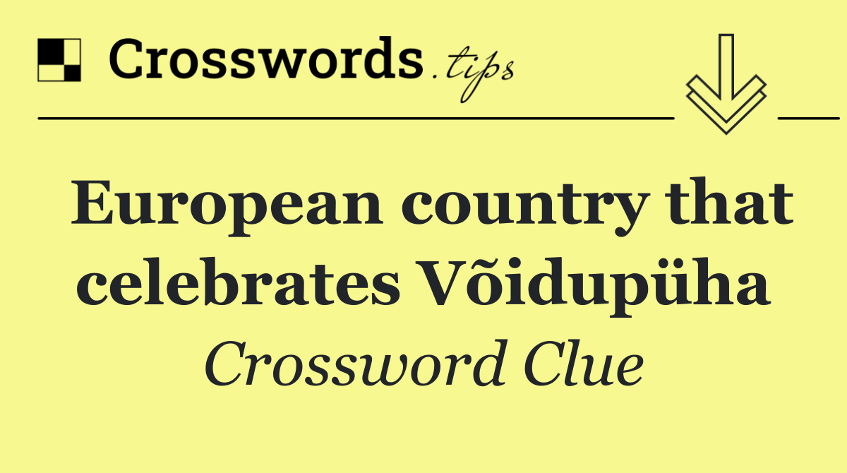 European country that celebrates Võidupüha