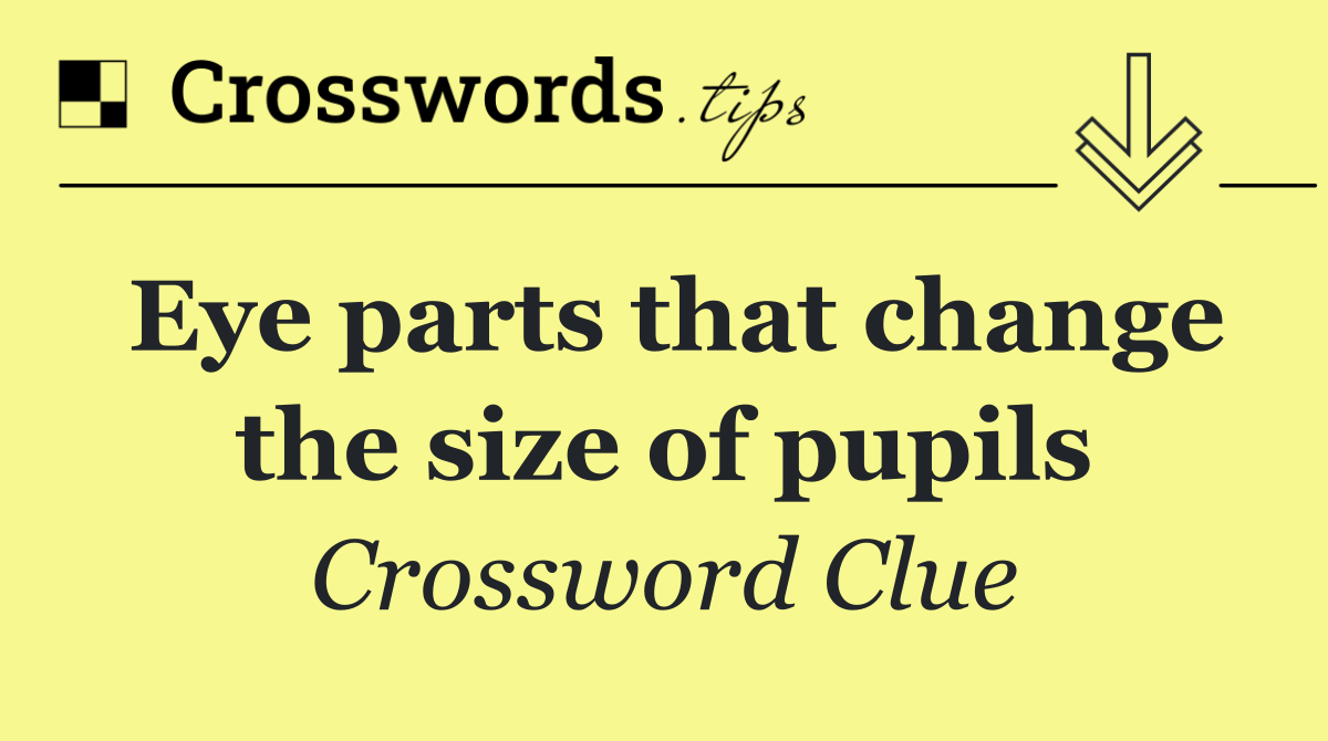 Eye parts that change the size of pupils