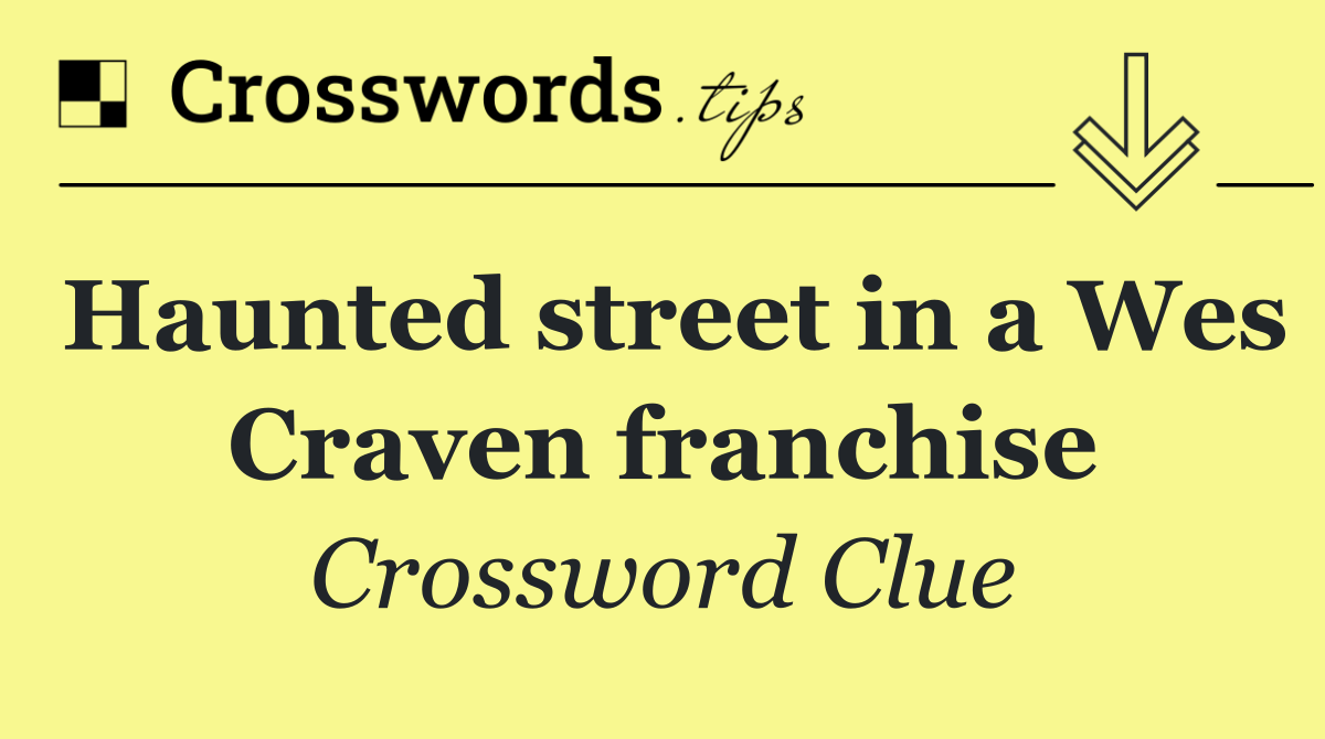 Haunted street in a Wes Craven franchise