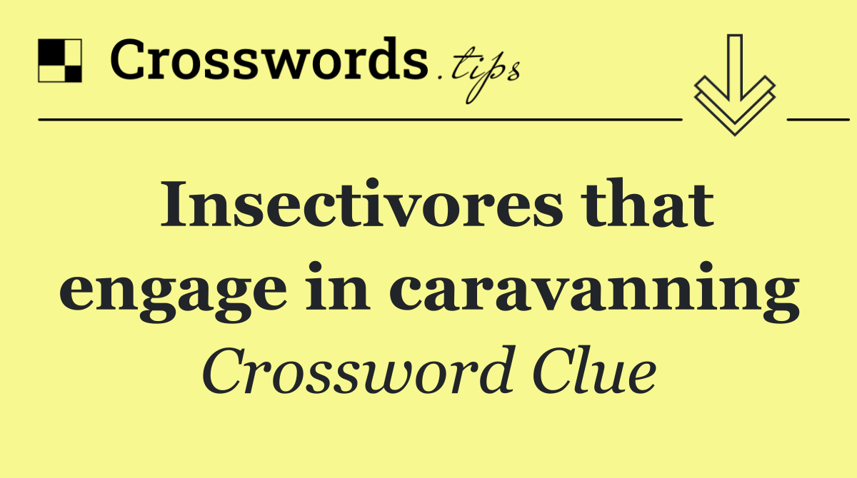 Insectivores that engage in caravanning