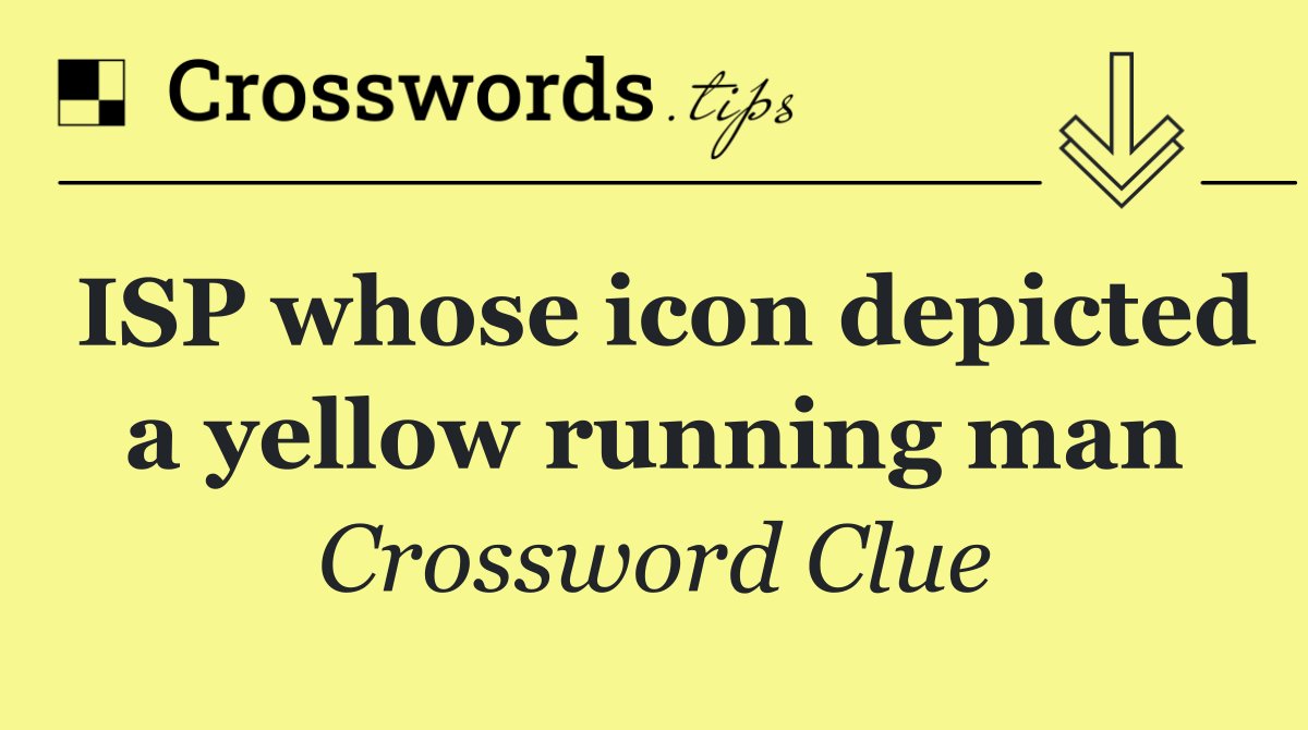ISP whose icon depicted a yellow running man