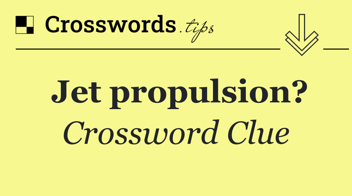 Jet propulsion?