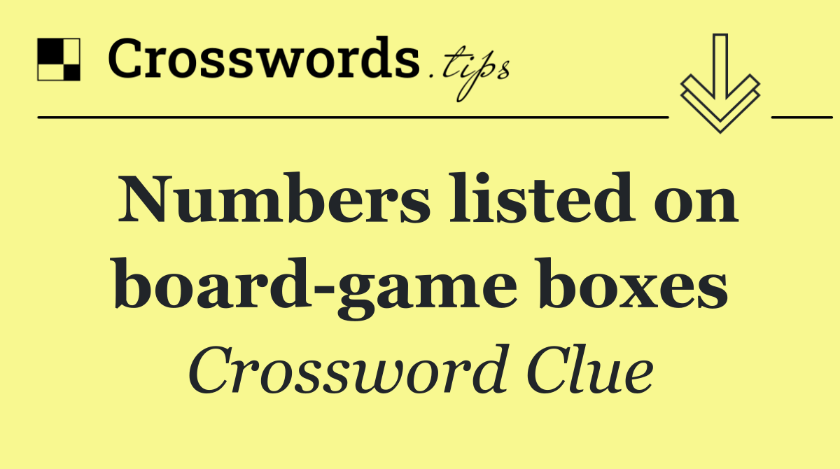Numbers listed on board game boxes