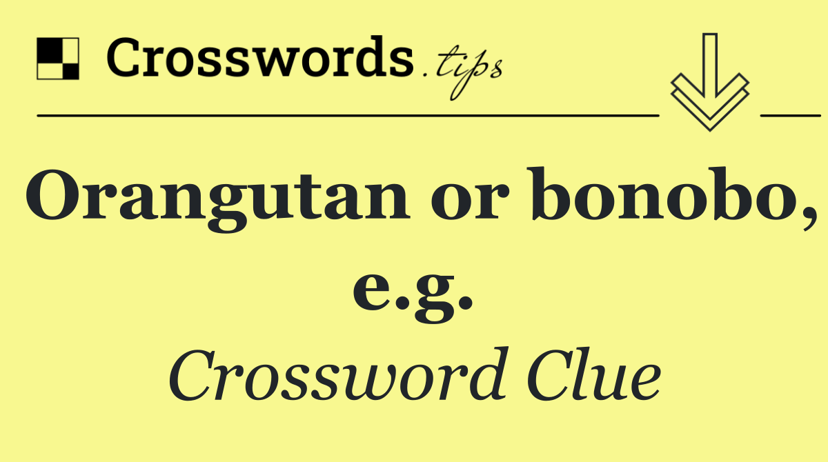 Orangutan or bonobo, e.g.