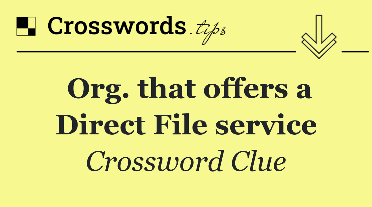 Org. that offers a Direct File service