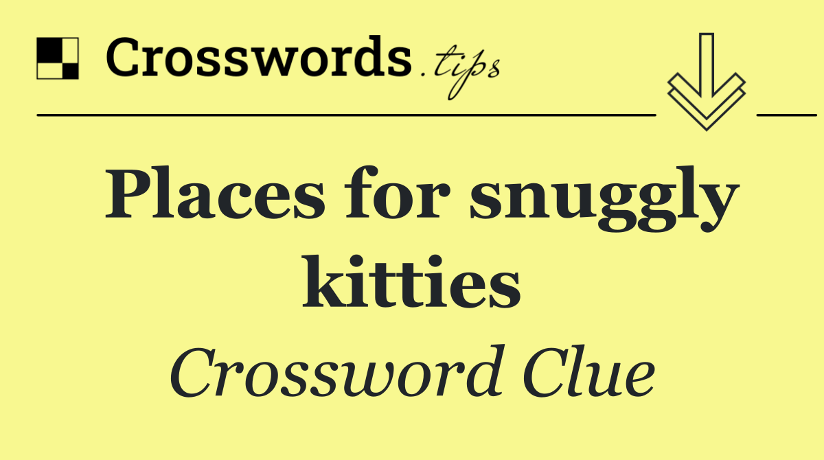 Places for snuggly kitties