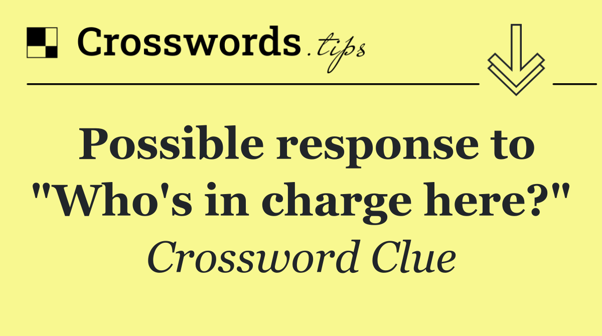 Possible response to "Who's in charge here?"