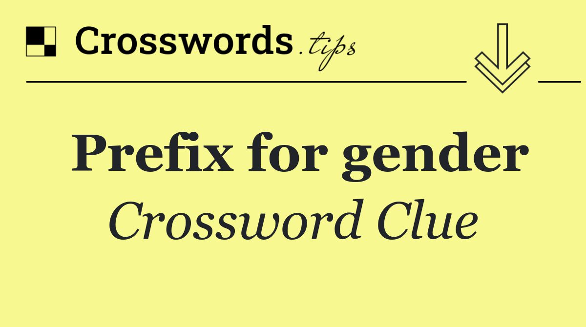 Prefix for gender