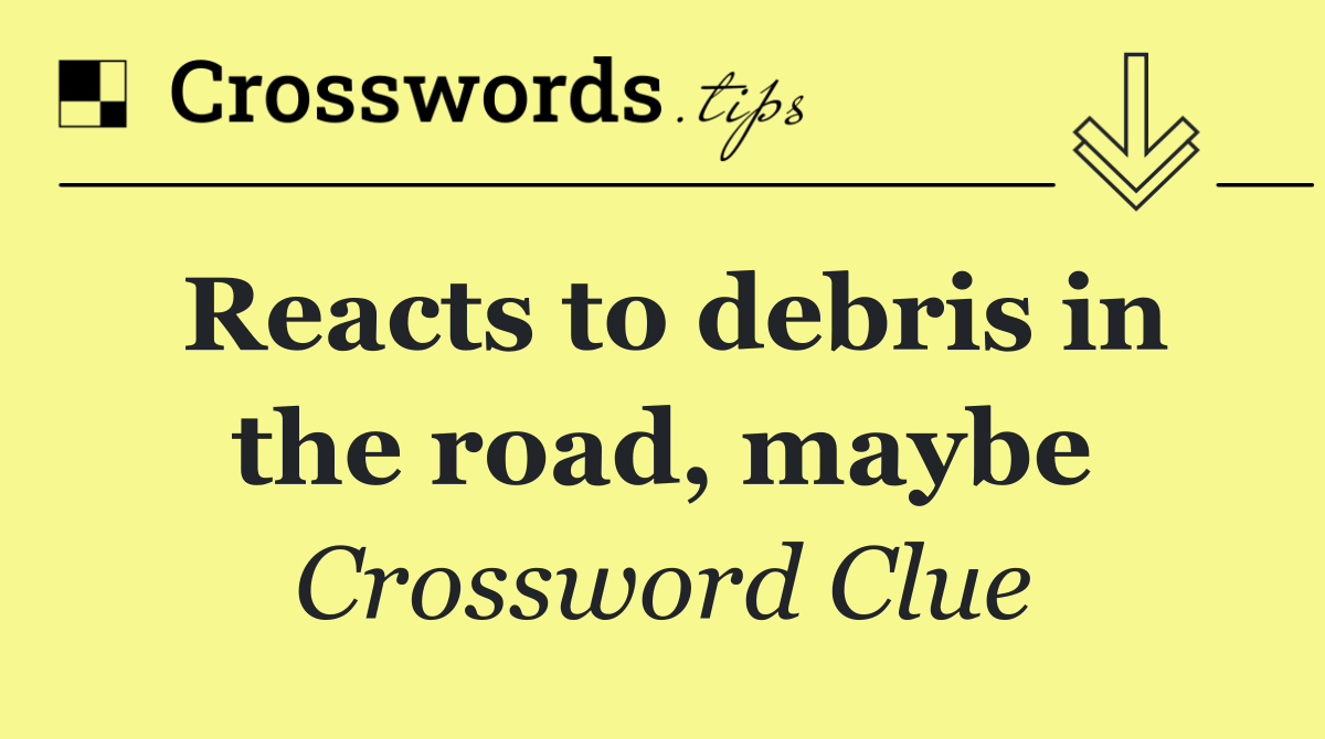 Reacts to debris in the road, maybe