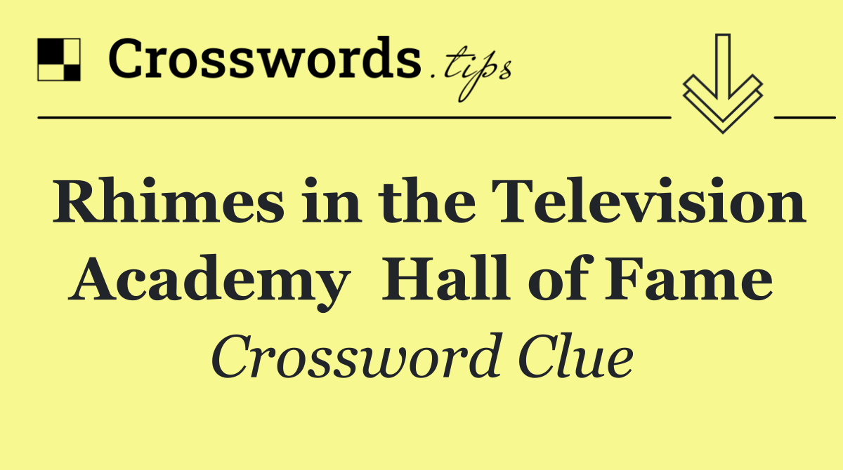 Rhimes in the Television Academy  Hall of Fame
