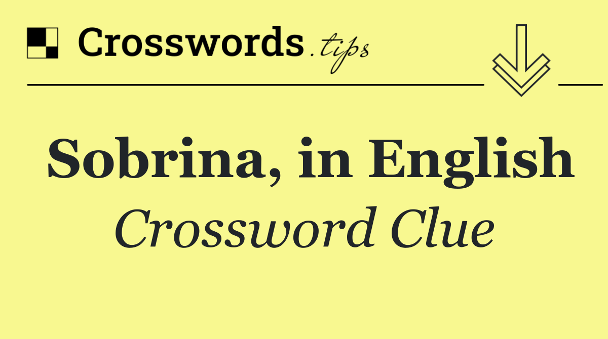 Sobrina, in English