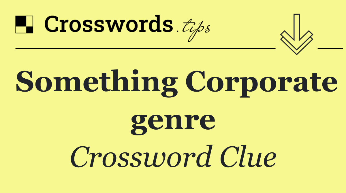 Something Corporate genre