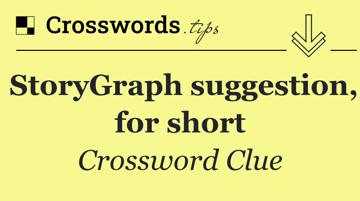StoryGraph suggestion, for short