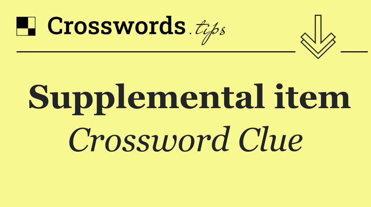 Supplemental item