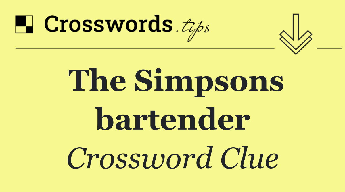 The Simpsons bartender