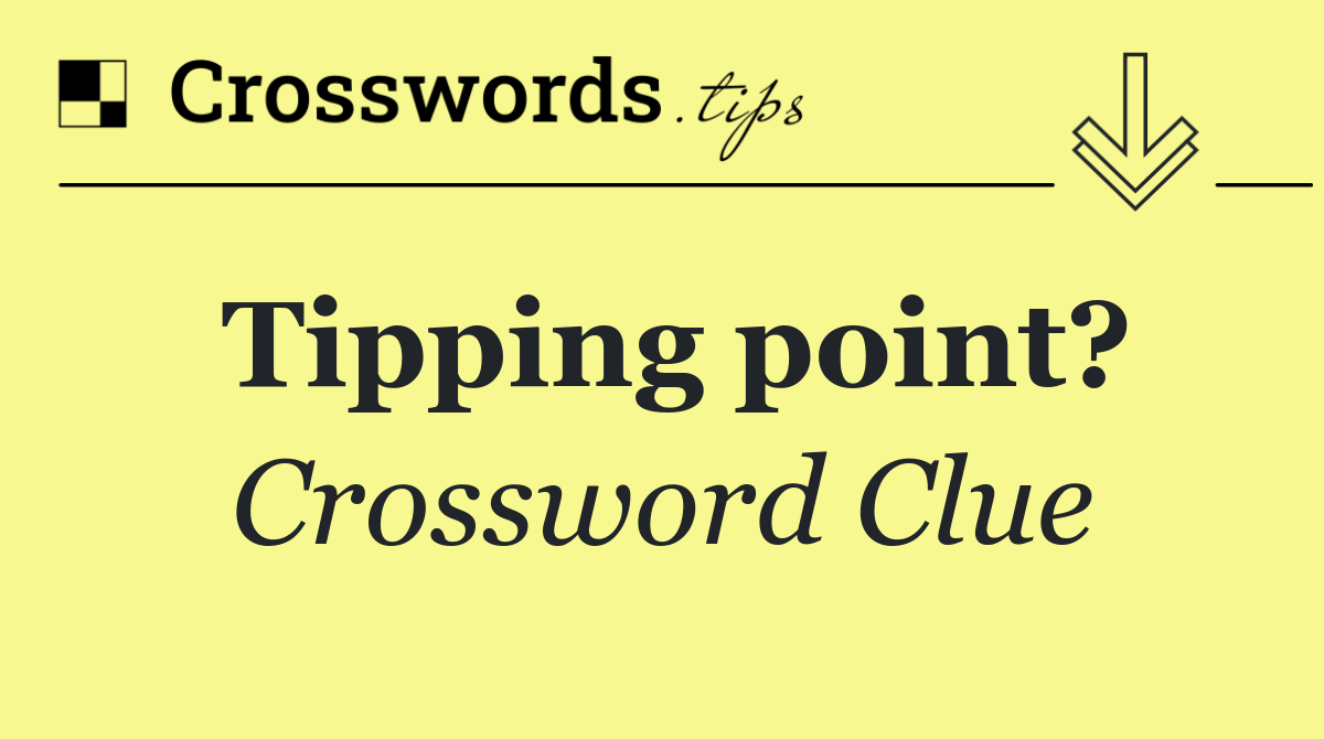 Tipping point?
