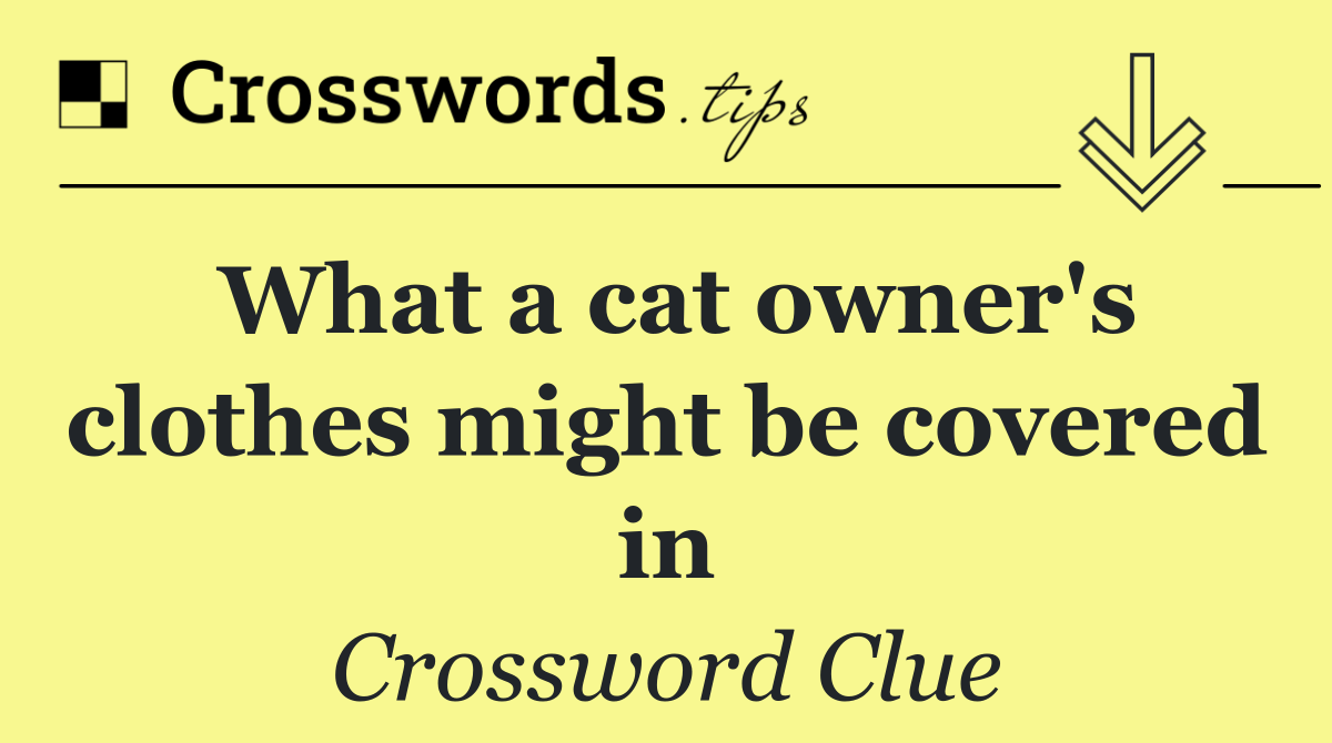 What a cat owner's clothes might be covered in